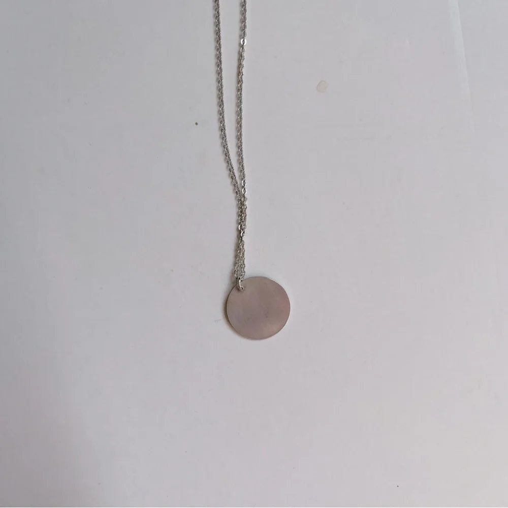 GLDN Blank Vollmund 13mm Disk Necklace Sterling Silver 17-19” - Picture 4 of 6